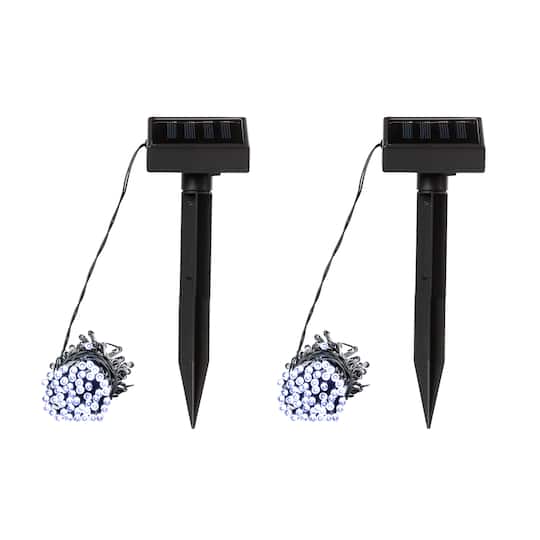 Glitzhome® 22ft. 50ct. LED Solar String Lights, 2ct.